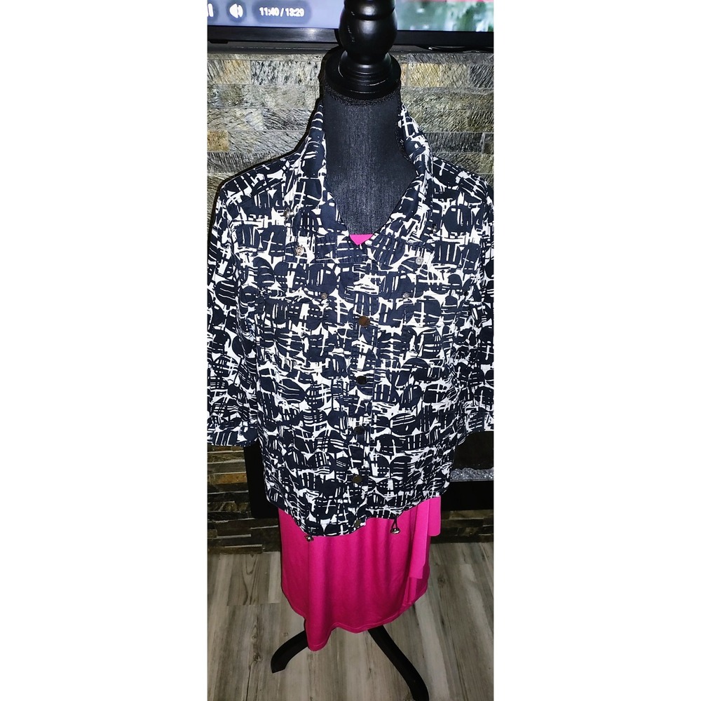 Ruby Rd Ladies Jacket Size 12 Black And White